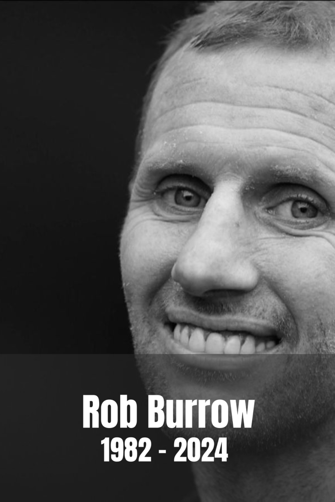 "Rob Burrow 1982-2024 tribute. Rugby legend, MND awareness advocate, inspiring resilience, and unforgettable sportsmanship."