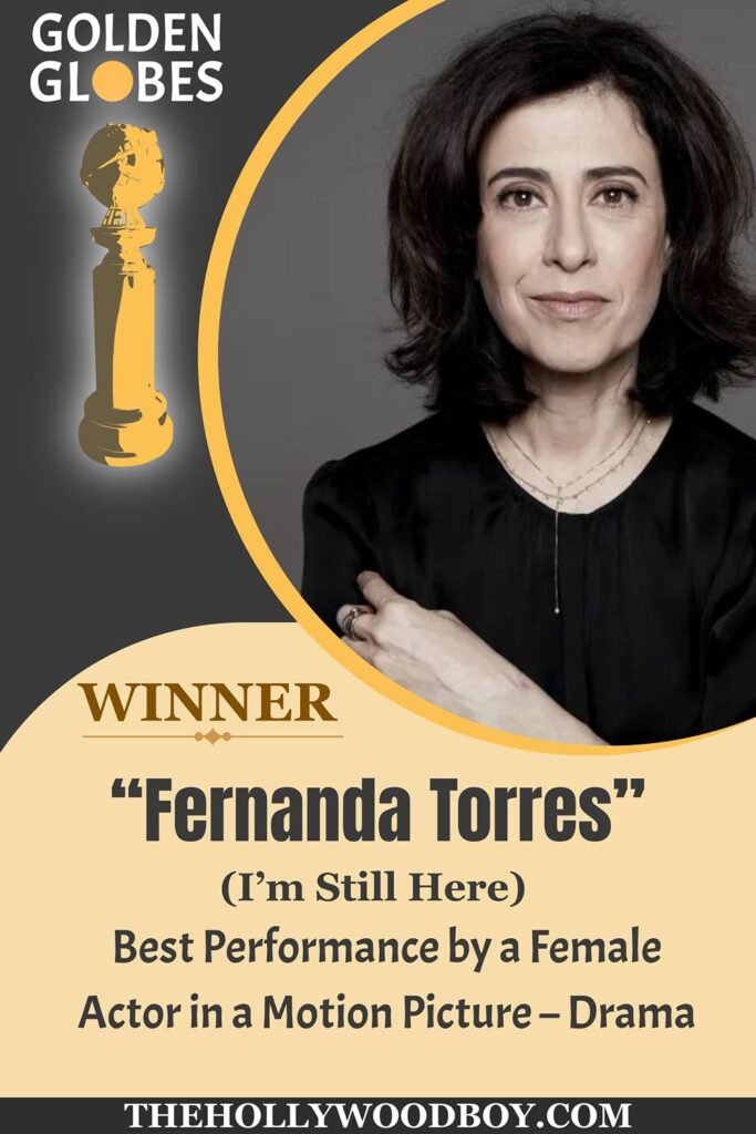 Golden Globes Awards 2025 winner "Fernanda Torres" (I'm Still Here)